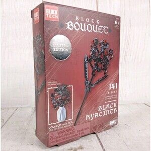 Block Tech Block Bouquet Black Hyacinth Flower Building Block Set 141 Pieces NIB